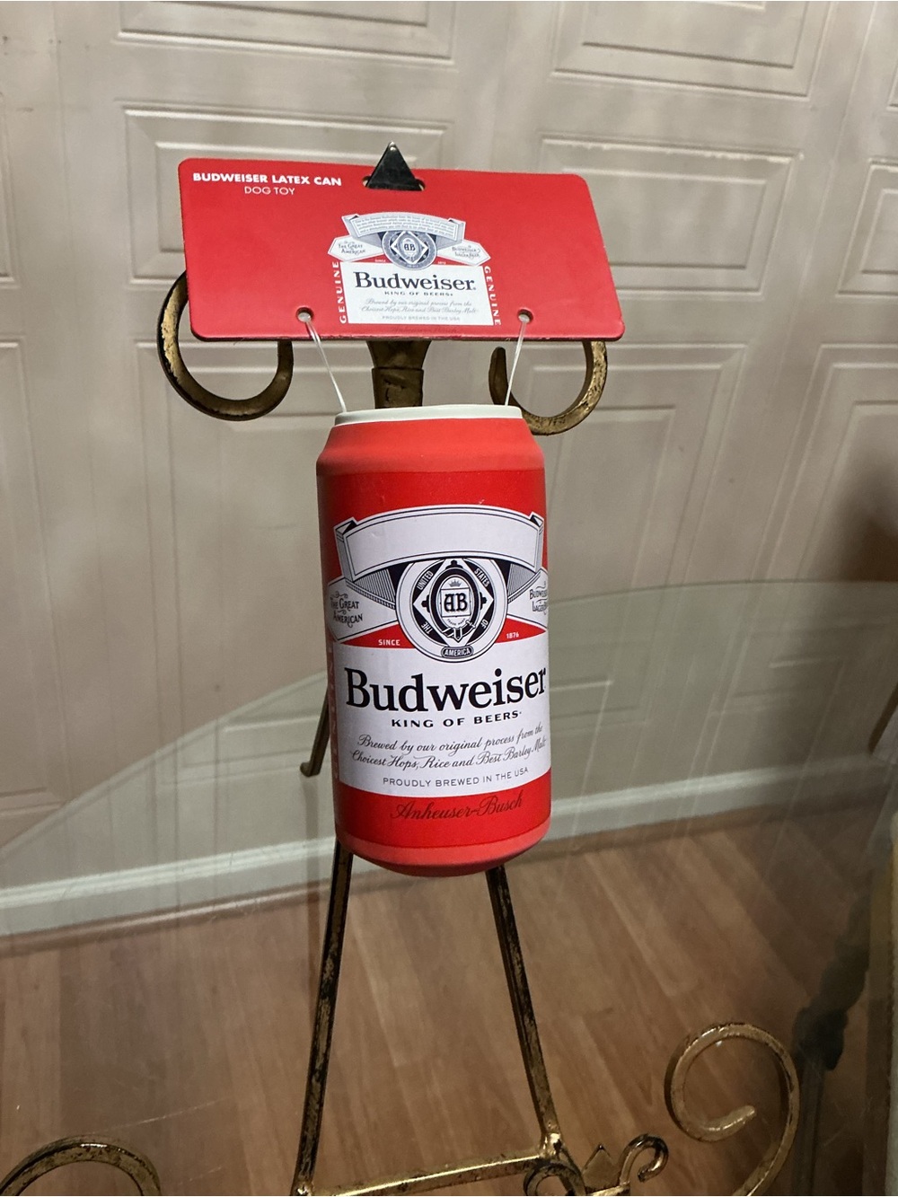 Brand New Budweiser Latex Can Dog Toy With Squeaker 5”